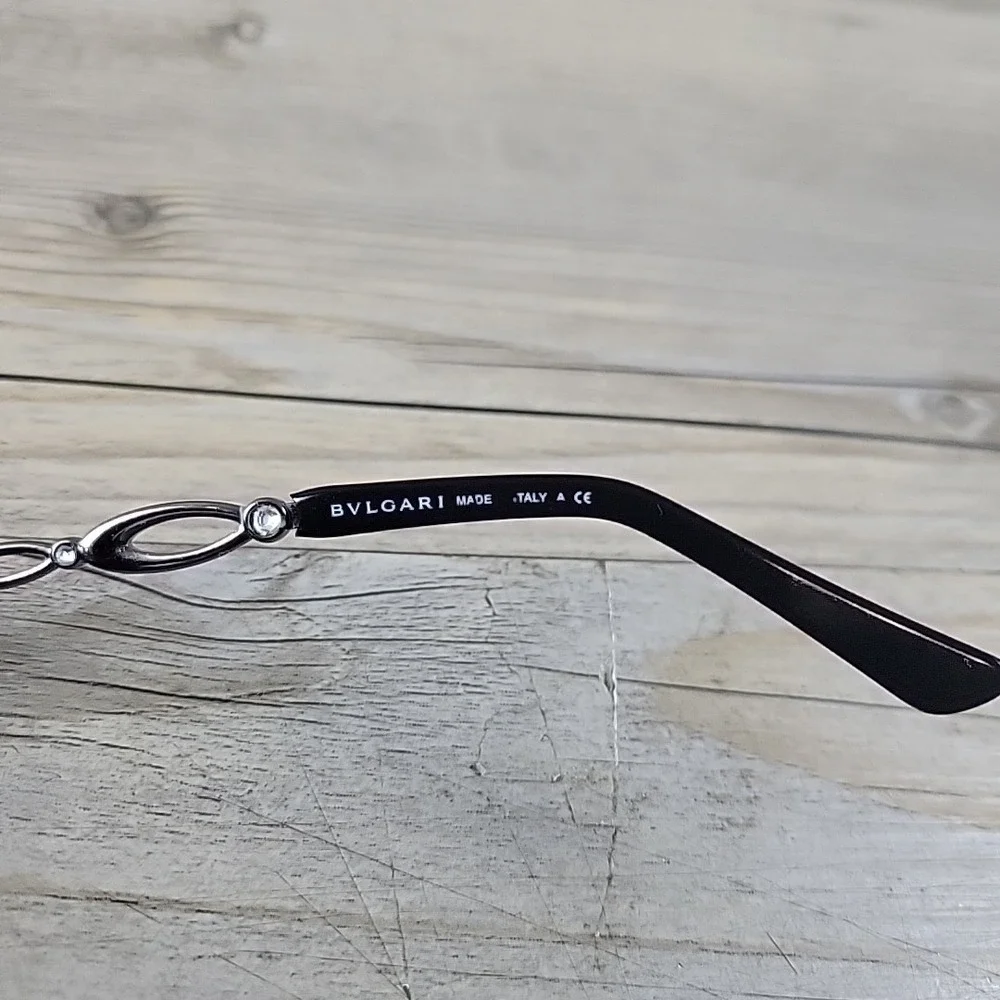 BVLGARI Gunmetal‎ Grey Ellipse Crystal Sunglasses BV 6025-B 103/87